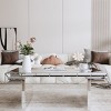 Elegant 47 Inch Rectangular Mirror Coffee Table with Fluted Glass Accents, Modern Living Room Centerpiece with Easy Assembly-Maison Boucle - 4 of 4
