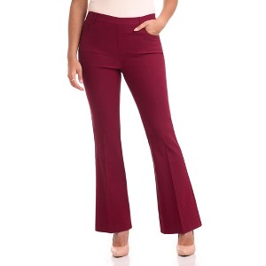 Rekucci Women's EcoCosy Comfort Butter Soft Pull-On 5 Pocket Pant with Flare Leg - 1 of 4