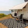 Waterproof, Plastic Straw Area Rug, Large Floor Mat Reversible, Geometric RV Mat for Patio Porch Balcony Backyard  Camping - 4 of 4