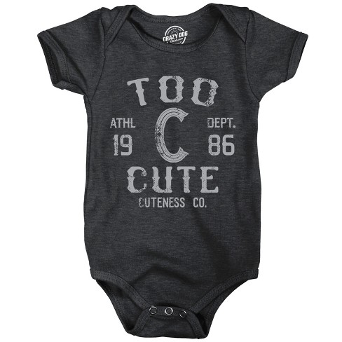 Too Cute Cuteness Co Baby Bodysuit Funny Adorable Joke Jumper For Infants - Crazy Dog Baby Bodysuit - image 1 of 4