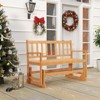 Tangkula 2 Person Patio Glider Bench Solid Acacia Wood Porch Glider Chair w/ Seat - 2 of 4
