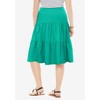 Woman Within Plus Size Elastic-Waist Knit Tiered Skirt - 3 of 4