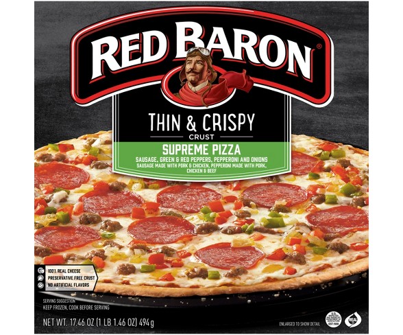 Red Baron Thin Crust Supreme Frozen Pizza - 17.46oz