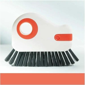 Hard Bristle Crevice Cleaning Brush with Scraper for Window Track, Shutters, Doors - 2-in-1 Heavy Duty Kitchen and Household Cleaning Tool Kit - 1 of 4