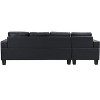 Sectional Sofa Set for Living Room with L Shape Chaise Lounge ,cup holder and Left or Right Hand Chaise Modern 4 Seat (BLACK) - 4 of 4