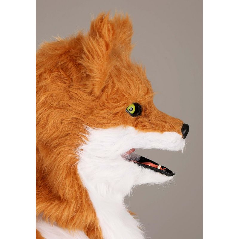 HalloweenCostumes.com One Size Fits Most   Adult Fox Costume With Mouth Mover Mask, White/Orange, 5 of 10