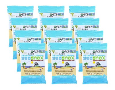 Seasnax Original Organic Seaweed Snack - Case of 12/.36 oz