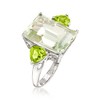 Ross-Simons 11.00 Carat Emerald-Cut Prasiolite and 1.40 ct. t.w. Peridot Ring in Sterling Silver - 3 of 4