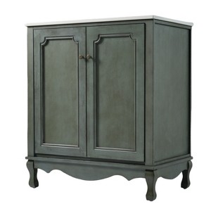 TiramisuBest 30"Antique Bathroom Vanity with Ceramic Sink,Mid-Century Modern Cabinet,2 Soft-Close Doors,Large Storage,Retro Freestanding,Brown - 1 of 4