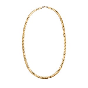 Adornia Tarnish Resistant Men's 18k Gold Plated Flat Curb Chain Necklace - 1 of 3