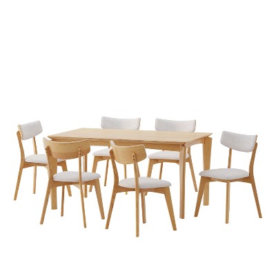 Christopher Knight Home Carmody Wood and Fabric 7 Piece Dining Set