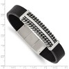Black Bow Jewelry Stainless Steel Black Leather Antiqued I.D. Bracelet, 8 - 8.5 Inch - 4 of 4