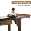 Rustic Bamboo Console Table w/ Drawer and 2 Open Shelves - 4 of 4