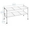 Seville Classics 15-Pair Silver Mesh 4-Tier Silver Mesh Durable Metal Shoe Rack - 3 of 4