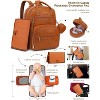 Premium Vegan Leather Diaper Bag Backpack with Waterproof Changing Pad  - Brown - 4 of 4
