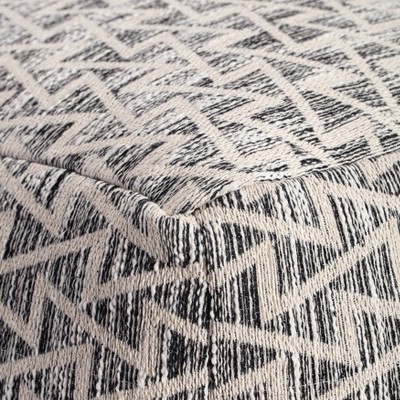 Lafayette Handmade Black & Ivory Square Pouf Ottoman