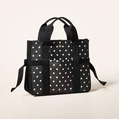 Polka Dot Canvas Car Organizer Tote Bag - kate spade new york x Target Black/White
