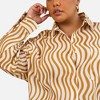 Rebdolls Women's Tori Linen Wavy Stripe Button Up Blouse - 4 of 4