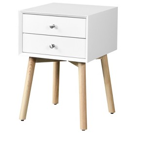 NicBex Mid-Century Nightstand Bedside End Table with Drawers & Wood Legs for Bedroom & Living Room - 1 of 4