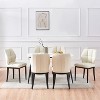 Bekrvio Mid Century Modern Dining Chairs, Upholstered Leather Armless Chairs with Checkered Pattern Back, for Kitchen & Dining Room - 3 of 4