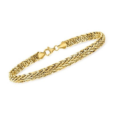 Ross-Simons 14kt Yellow Gold Braided Wheat Bracelet Size 8.5