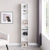 Okak 8 Tier Tall Wavy Bookshelf Corner Organizer,Wooden Display Bookcase Open Storage Rack for Office,Living Room - 4 of 4