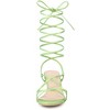 Allegra K Women's Faux Leather Open Toe Strappy Lace Up Kitten Heels Sandals - 2 of 4