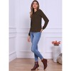 INSPIRE CHIC Women's Long Sleeve Pleated Round Neck Basic Tops - 4 of 4
