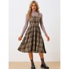 INSPIRE CHIC Women's Plaid Vintage Sleeveless A-Line Overall Pinafore Dress - 3 of 4