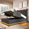KTMBDW Lift Up Storage Bed Frame with Charging Station, Upholstered Platform Bed with Wingback Headboard, Hydraulic Lift System - 4 of 4