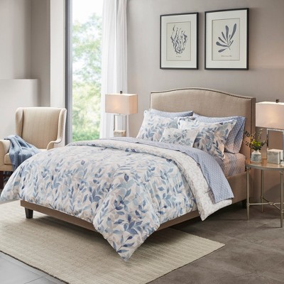 Madison Park 8Pcs Comforter Set, Bedding Set, Microfiber Bed Comforter, Blue, Queen — фото 2