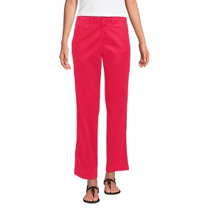 Lands' End Women's Mid Rise Classic Straight Leg Chino Ankle Pants - 1 of 3