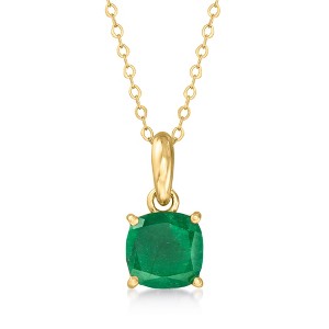 Ross-Simons 1.60 Carat Emerald Pendant Necklace in 10kt Yellow Gold Size 16 - 1 of 4
