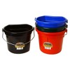 Little Giant 22 Quart Durable and Heavy-Duty Flat Plastic Animal Feed Bucket with Knob Bail and Stacking Ribs for Farms and Ranches, Red - 2 of 4