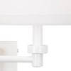 360 Lighting Modern Vero Swing Arm Wall Lamp White Metal Plug-in Light Fixture Hardback Tapered Drum Shade for Bedroom Bedside Living Room Reading - 3 of 4