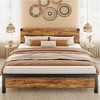 Wood Bed Frame Full Size with Headboard and 4 Storage Drawers, Noise-Free Slats, Heavy Duty - 2 of 4
