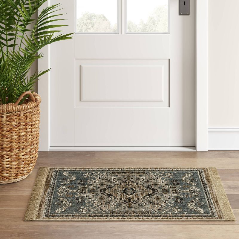 Floral Woven Rug Rust/Green - Threshold&#153;, 3 of 18