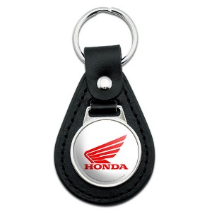 Honda Logo Black Leather Keychain - 1 of 4