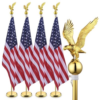 Yescom  4 Pack 6 Ft Indoor Flag Pole Kit  Aluminum w/ Eagle Topper US Flag Office