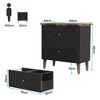 Resenkos File Cabinet, Filing Cabinet for Home Office, Wood File Cabinet, 2-Drawer Filing Cabinet Storage Cabinet,Black - 3 of 3
