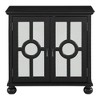 Munora Poppy Classic Storage Cabinet - 2 Mirror-Door Accent Chest with Antique Brass Pulls - Antique Black Finish for Living Room/Bedroom - 2 of 4
