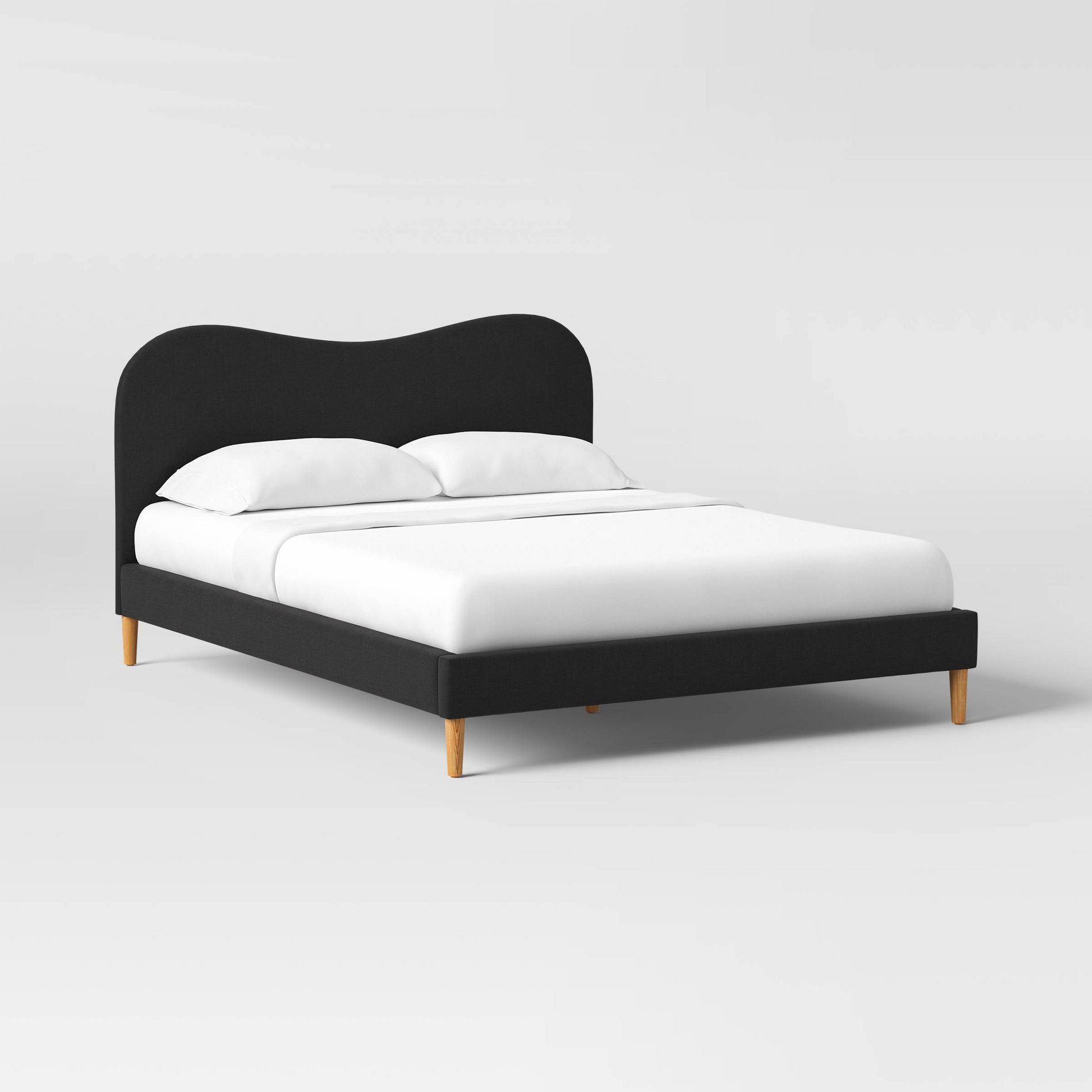 California King Scalloped Wave Bed Linen Black - Threshold™
