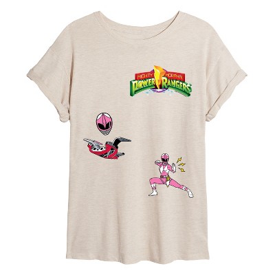 Women's - Power Rangers - Logo Icons Oversized Graphic T-Shirt : Target