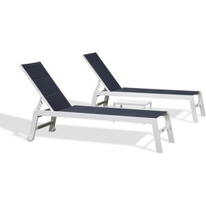 PURPLE LEAF Outdoor Chaise Lounge Set Adjustable Recliner with Side Table Aluminum Outdoor Lounger - 1 of 4