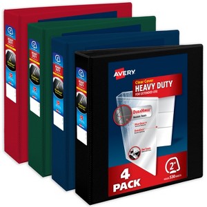 Avery Heavy-Duty View 3 Ring Binders, 2 Inch One Touch Slant Rings, 530-Sheet Capacity, DuraHinge, 2.8 Inch Wide Spine, Customizable Clear Cover and - 1 of 4