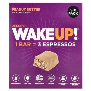 Jesse's WAKEUP! Rice Crisp Bars, Peanut Butter, 6 Pack, 1.13 oz (32 g) Each - 1 of 3