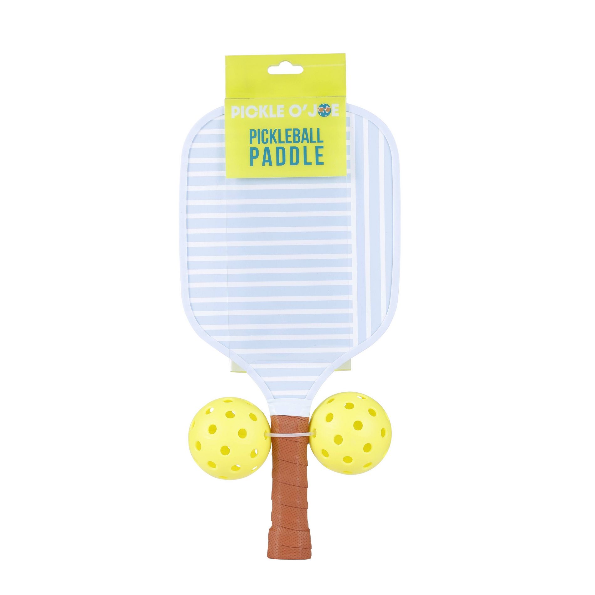 Pickle O'Joe 15.7'' Paddle and Ball Set Traditional Pickleball Paddles - Gray Mixed Stripes