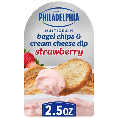 Philadelphia Multigrain Bagel Chips & Strawberry Cream Cheese Dip Snack - 2.5oz