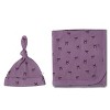Makemake Organics Organic Swaddle Blanket & Hat Set - Bows - 4 of 4