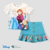 Disney Frozen Elsa Anna Toddler Girl Character Print Tee and Skirt Set - 3 of 4